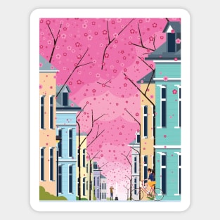 Altstadt Bonn, ft Cherry Blossom Sticker